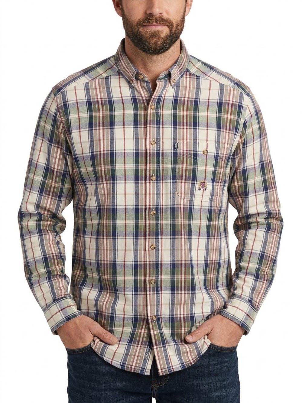 Rough Stock‎ Panhandle Slim Mens XL Plaid Western Button Down Shirt Cotton